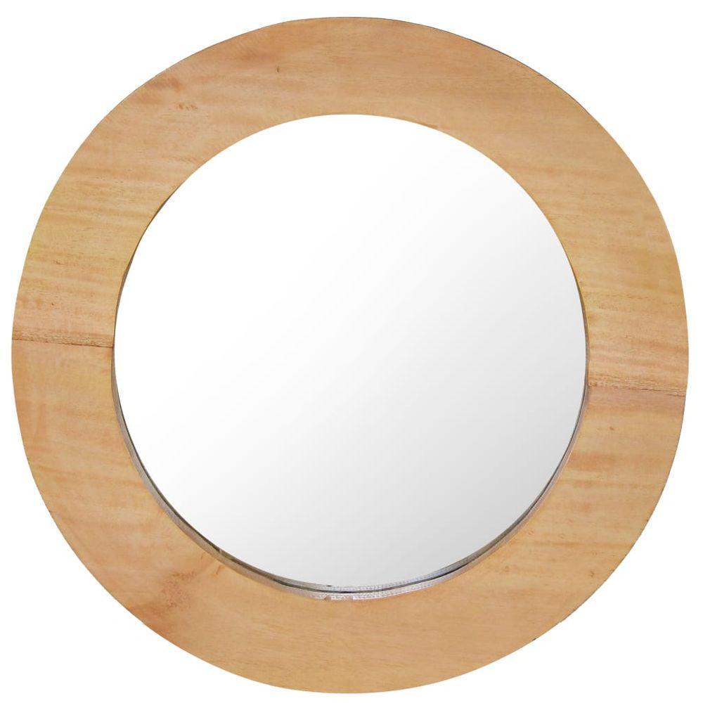 vidaXL Wall Mirror 40 cm Teak Round 1 Φ 40 cm vidaXL