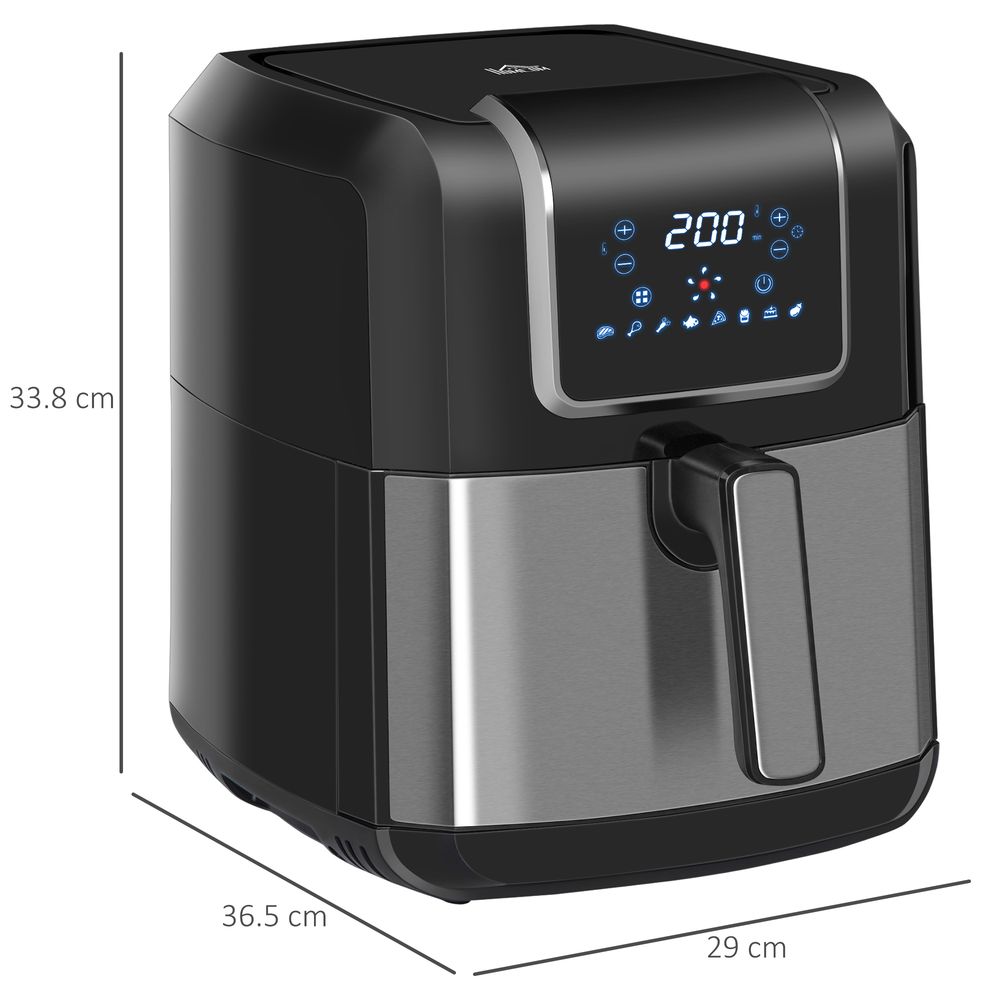 Air Fryer 1700W 6.5L with Digital Display Timer for Low Fat Cooking HOMCOM Unbranded