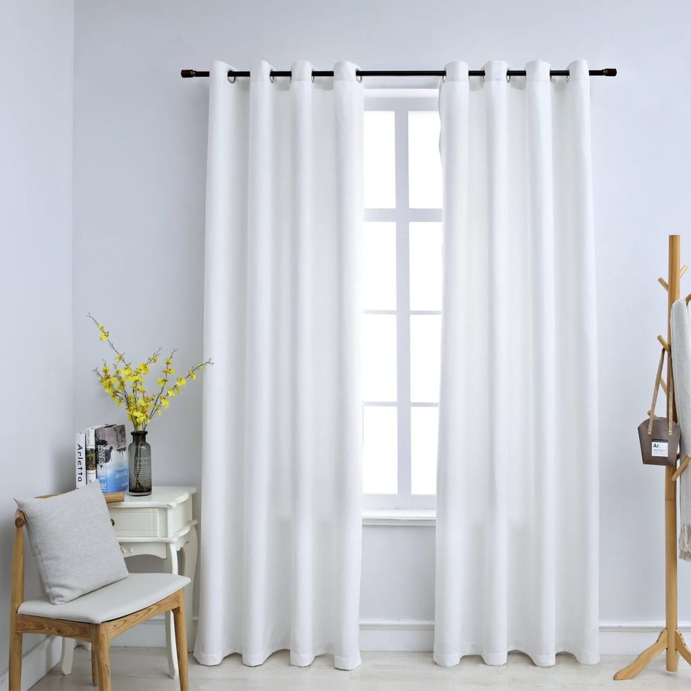 vidaXL Blackout Curtains with Metal Rings 2 pcs Anthracite 140x175 cm vidaXL