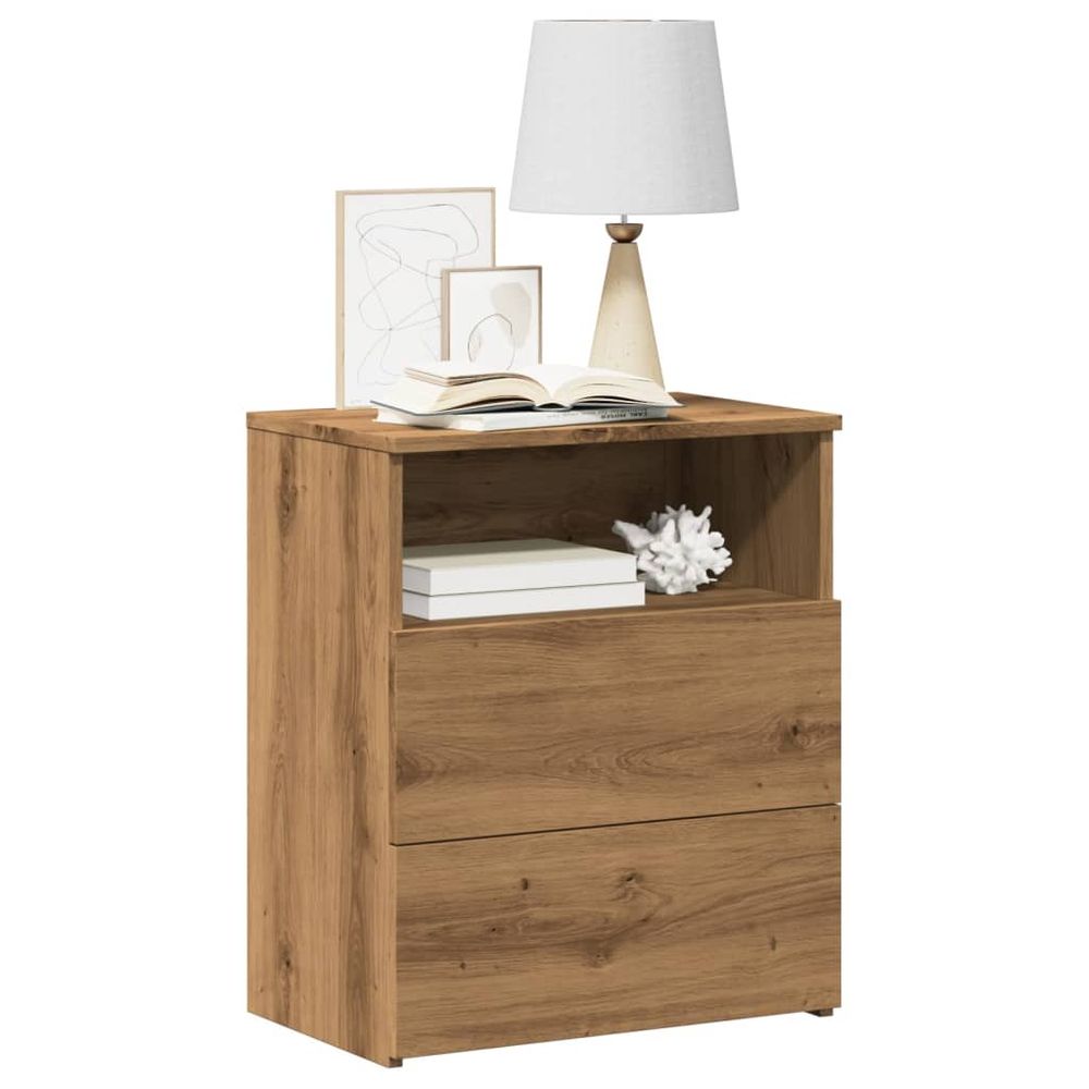 vidaXL Bed Cabinet Smoked Oak 50x32x60 cm vidaXL