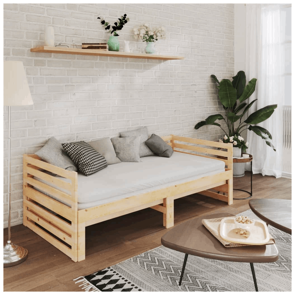 vidaXL Pull-out Day Bed Solid Pinewood 2x(90x200) cm vidaXL