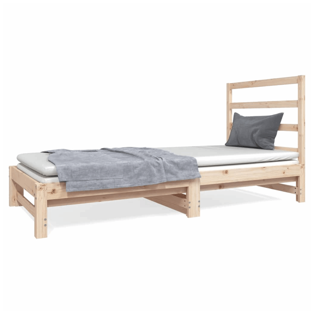 vidaXL Pull-out Day Bed 2x(90x190) cm Solid Wood Pine