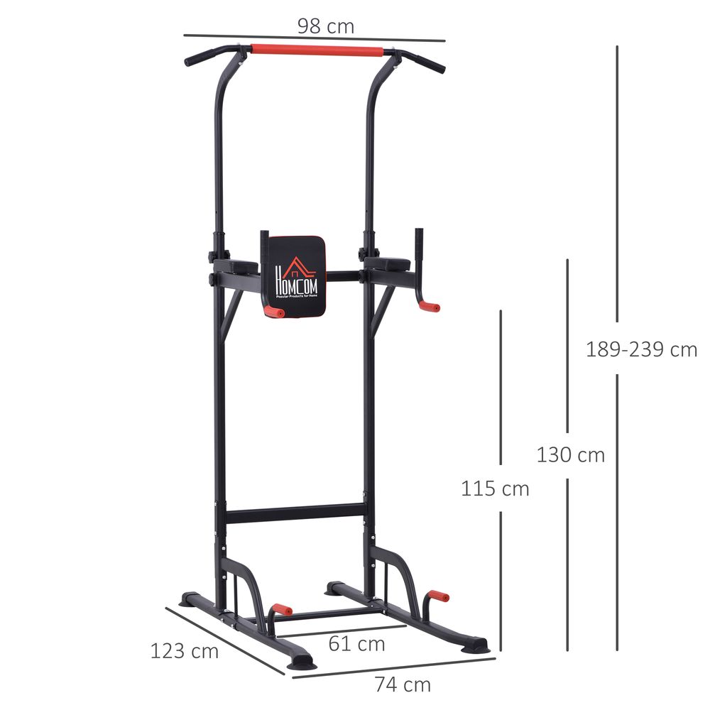 Power Tower Station Pull Up Bar for Home Gym Workout Equipment HOMCOM Unbranded