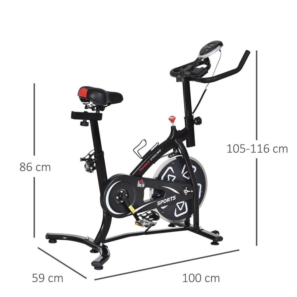 Exercise Training Bike Indoor Cycling Bicycle Trainer LCD Monitor HOMCOM