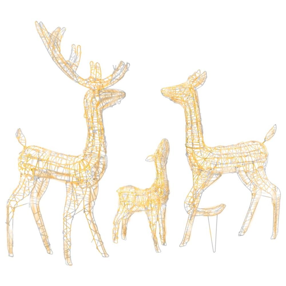 vidaXL Acrylic Reindeer Family Christmas Decoration 300 LED Warm White vidaXL