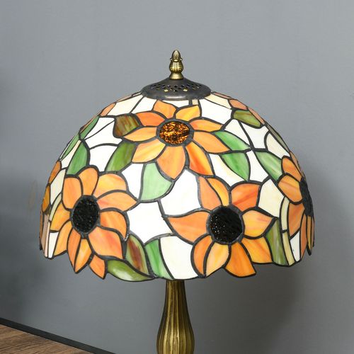 HOMCOM Antique Table Lamp, for Bedroom Bedside, Bulb not Included, Sunflower AIYAPLAY
