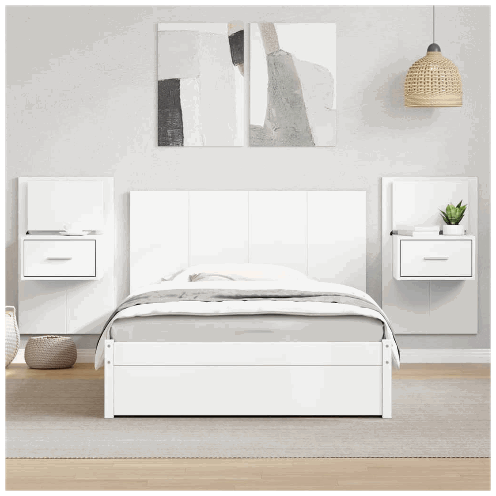 vidaXL Bed Headboard with Cabinets White 120 cm Engineered Wood vidaXL