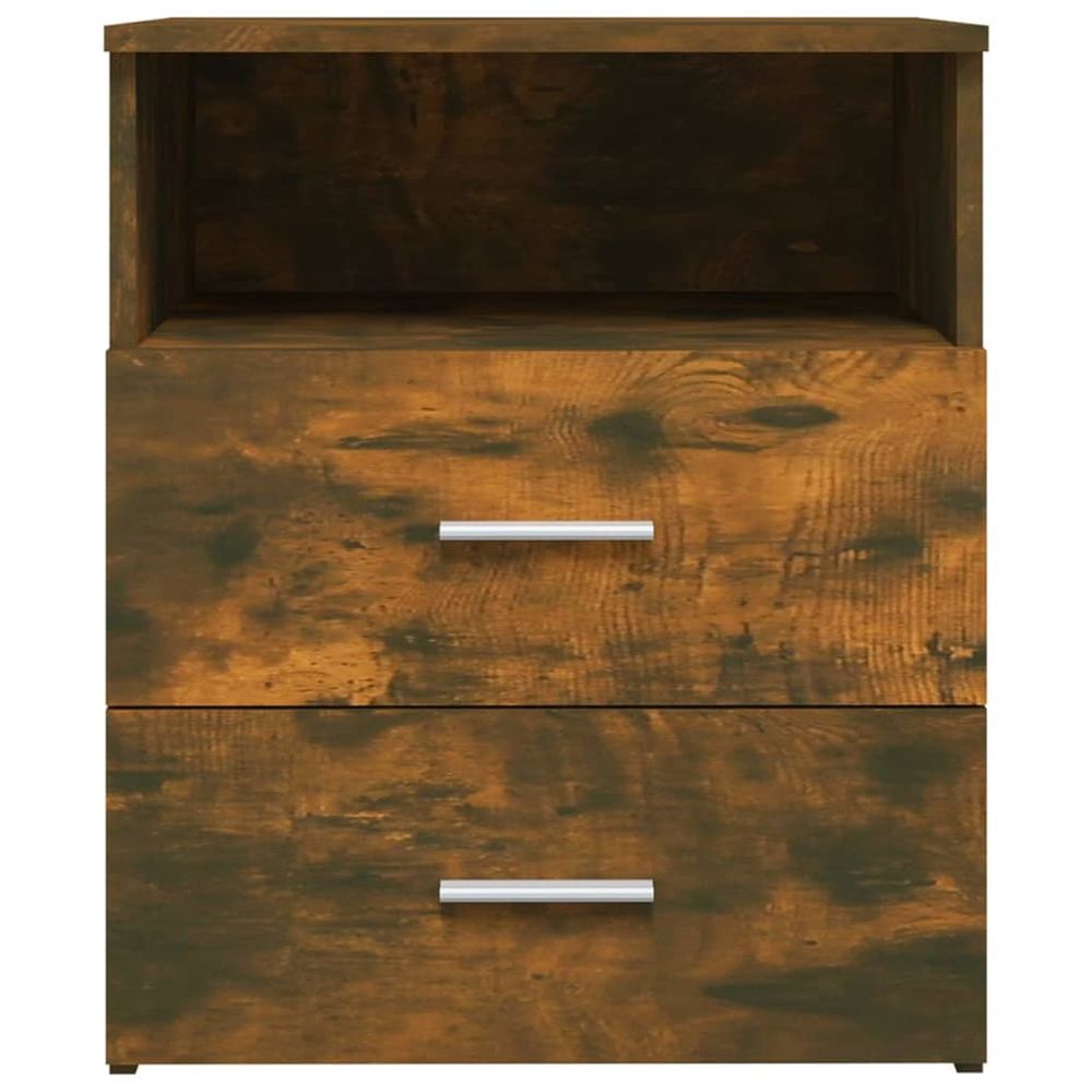 vidaXL Bed Cabinet Smoked Oak 50x32x60 cm vidaXL