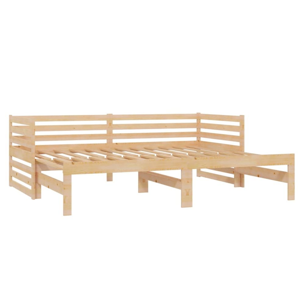 vidaXL Pull-out Day Bed Solid Pinewood 2x(90x200) cm vidaXL