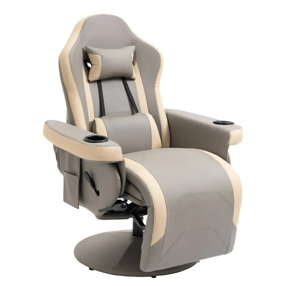 Manual Recliner Armchair PU Sofa Chair w/ Adjustable Leg Rest & 135 Degree Reclining HOMCOM