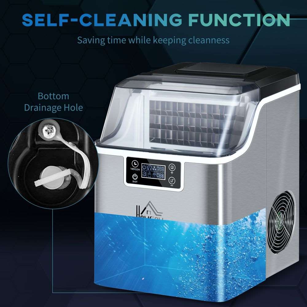 Ice Maker Machine Counter Top Ice Cube Maker for Home 20kg in 24 Hrs HOMCOM Unbranded