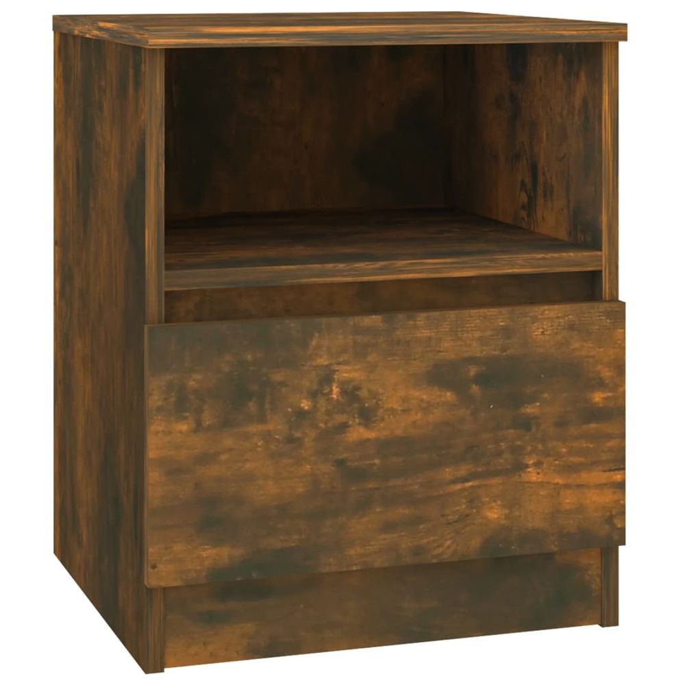 vidaXL Bedside Cabinet Smoked Oak 40x40x50 cm Engineered Wood vidaXL