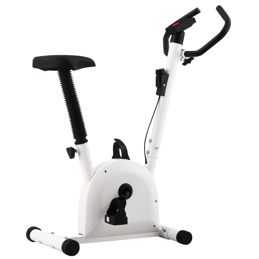 vidaXL Exercise Bike with Belt Resistance White white vidaXL