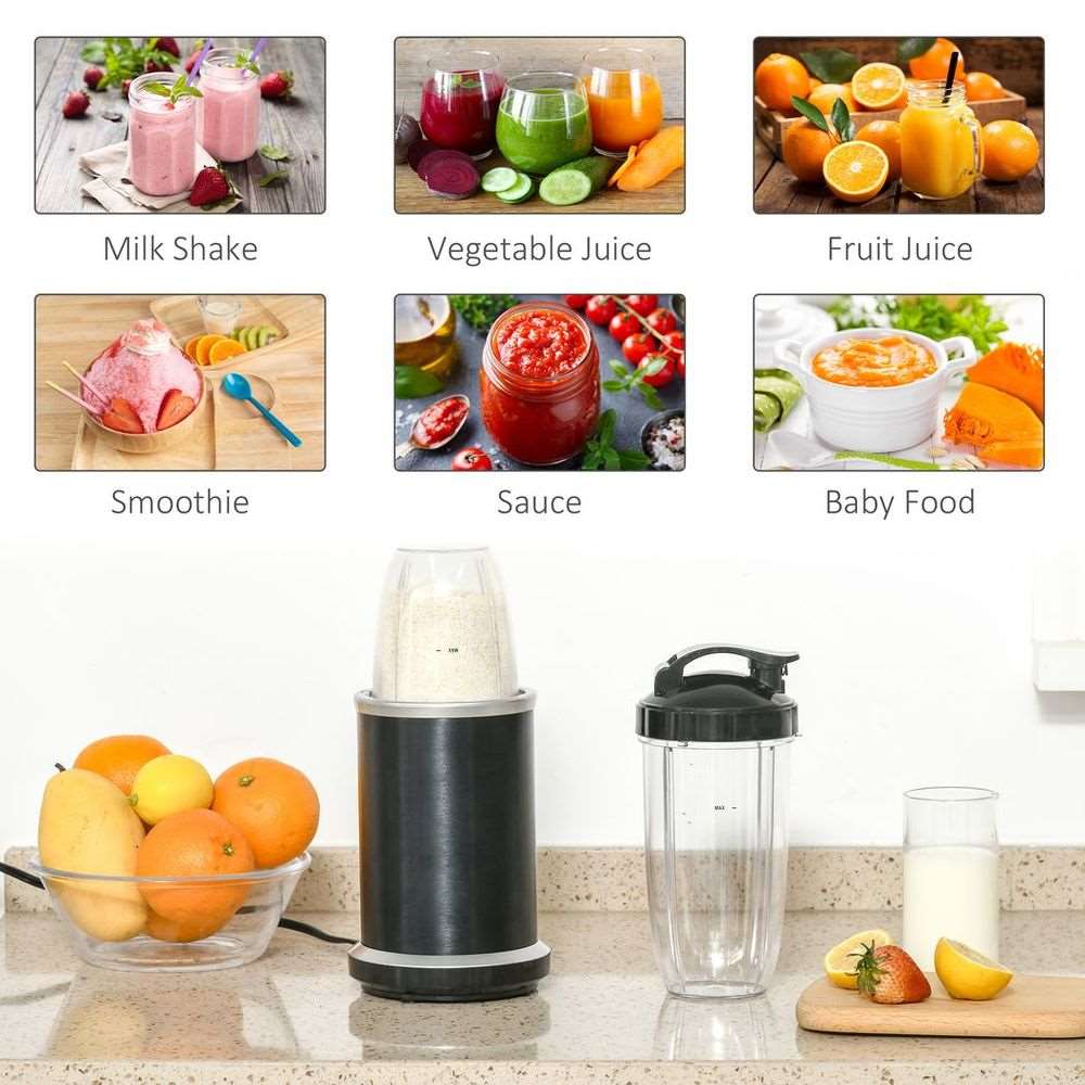 Countertop Blender 1000W Smoothie Maker with 0.7L and 0.35L Mix Cup HOMCOM