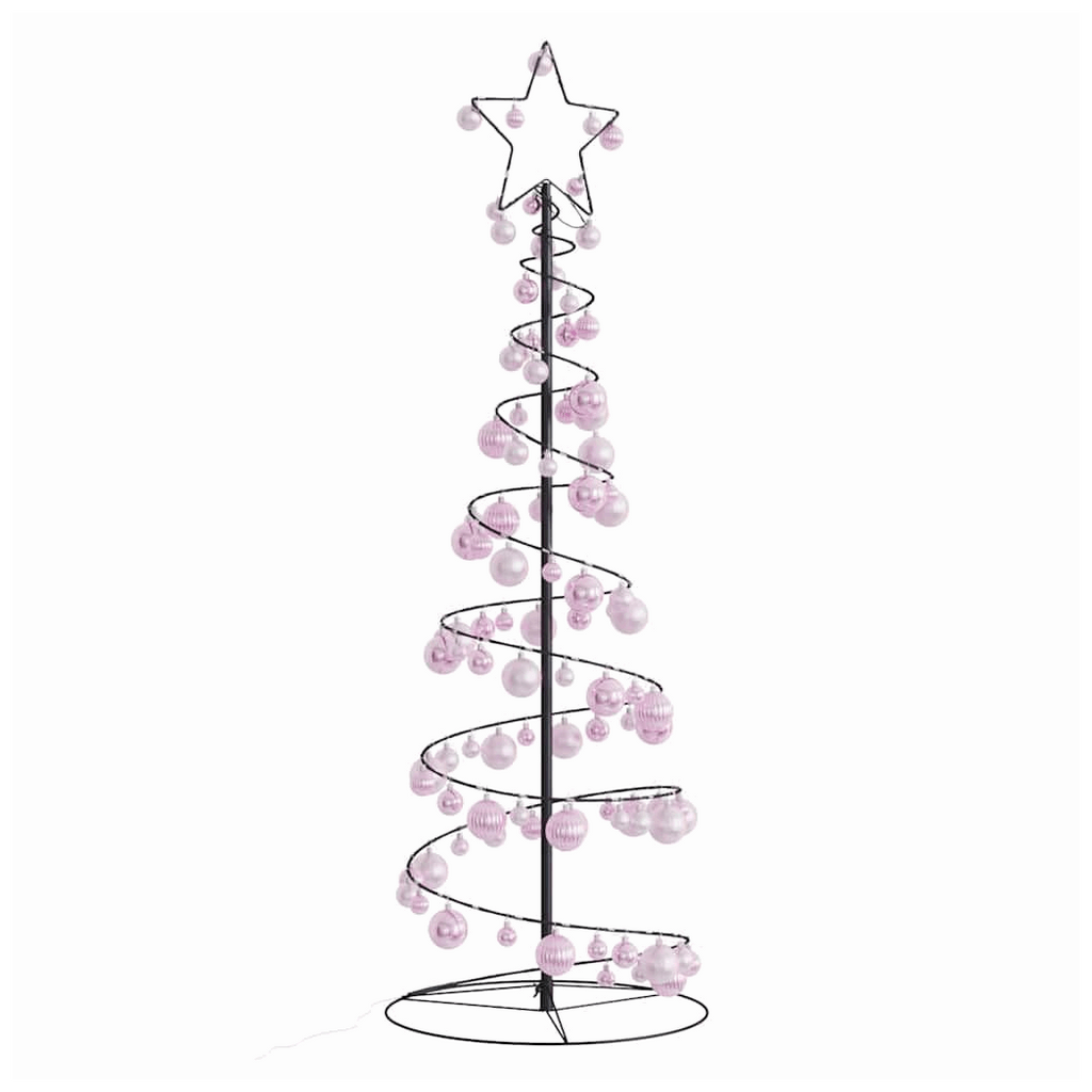 vidaXL Christmas Tree Light Cone with Baubles 100 LEDs Warm White 150 cm vidaXL