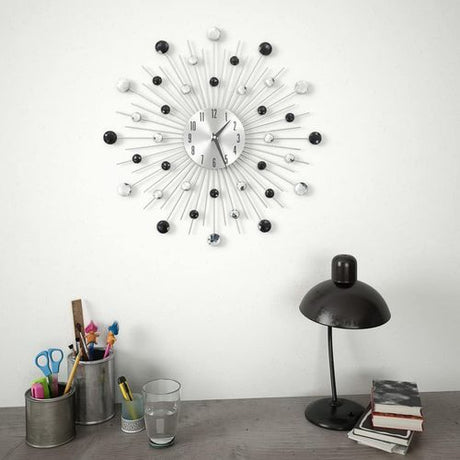 Wall Clock with Quartz Movement Modern Design 50 cm silver and black vidaXL