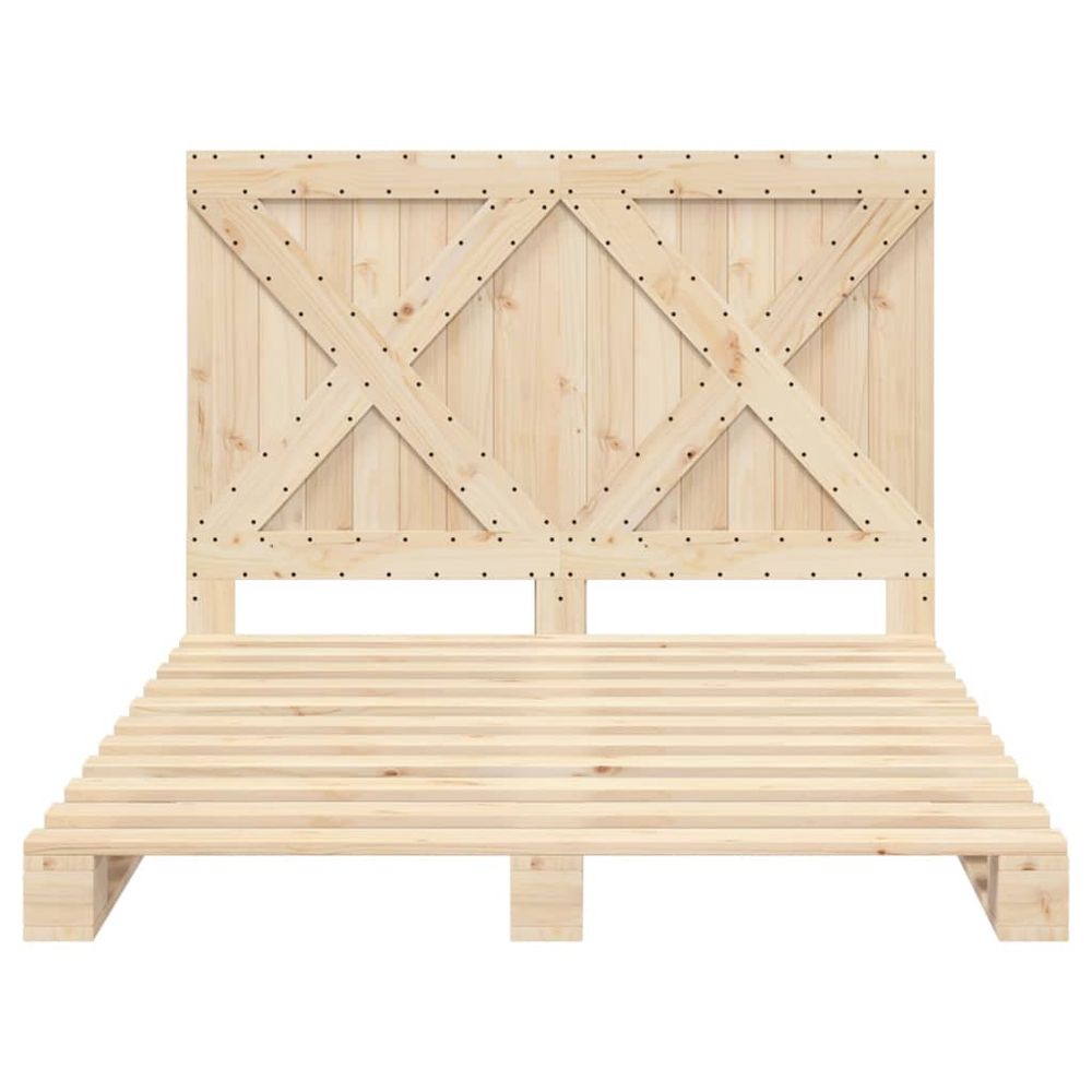 vidaXL Bed Frame with Headboard 160x200 cm Solid Wood Pine vidaXL