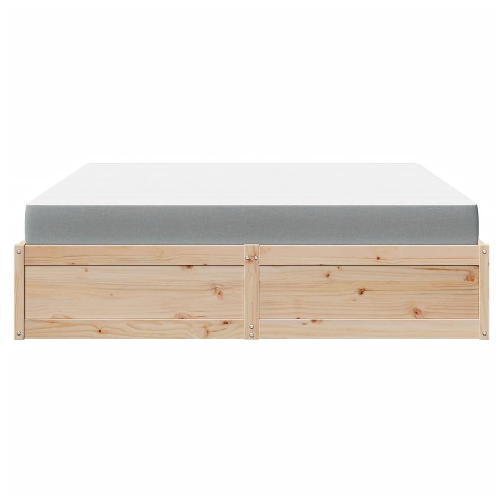 vidaXL Bed with Mattress 180x200 cm Super King Solid Wood Pine vidaXL