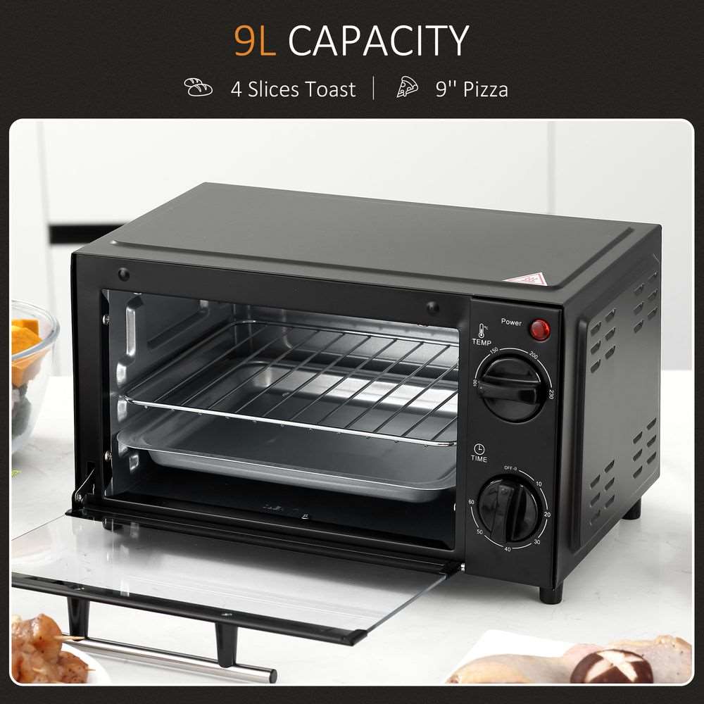 Mini Oven, 9L Countertop Electric Grill, Toaster Oven 750W HOMCOM