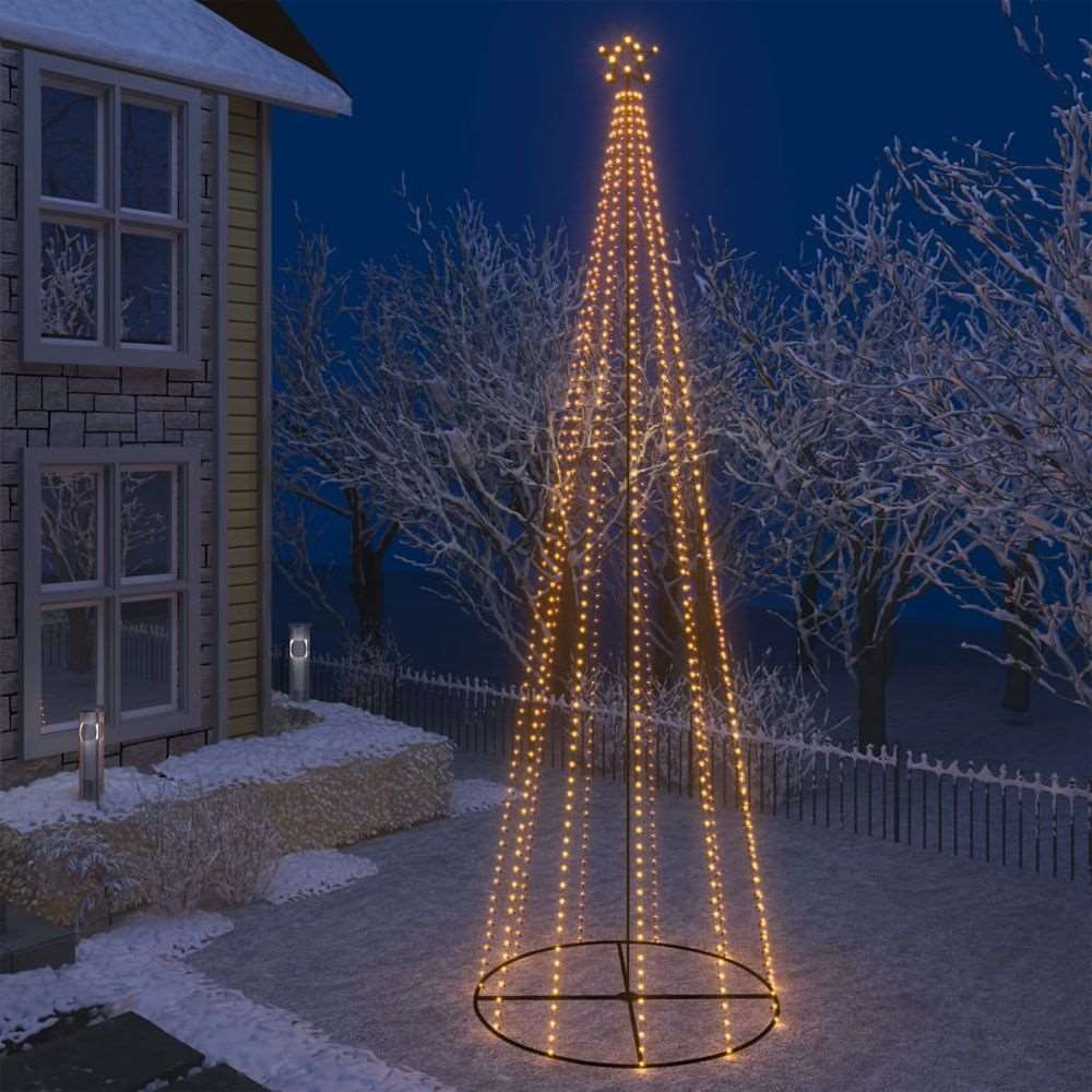 Christmas Cone Tree Warm White 732 LEDs 160x500 cm vidaXL