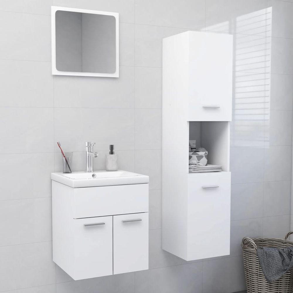 Bathroom Furniture Set White Engineered Wood vidaXL