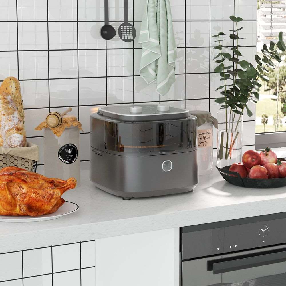 6.5L Airfryer Air Fryer Oven w/ Recipes 60-Minute Timer Adjustable Temp 1350W HOMCOM