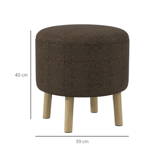 HOMCOM Storage Ottoman, Round Stool Chair with Cushioned Top, Hidden Space HOMCOM