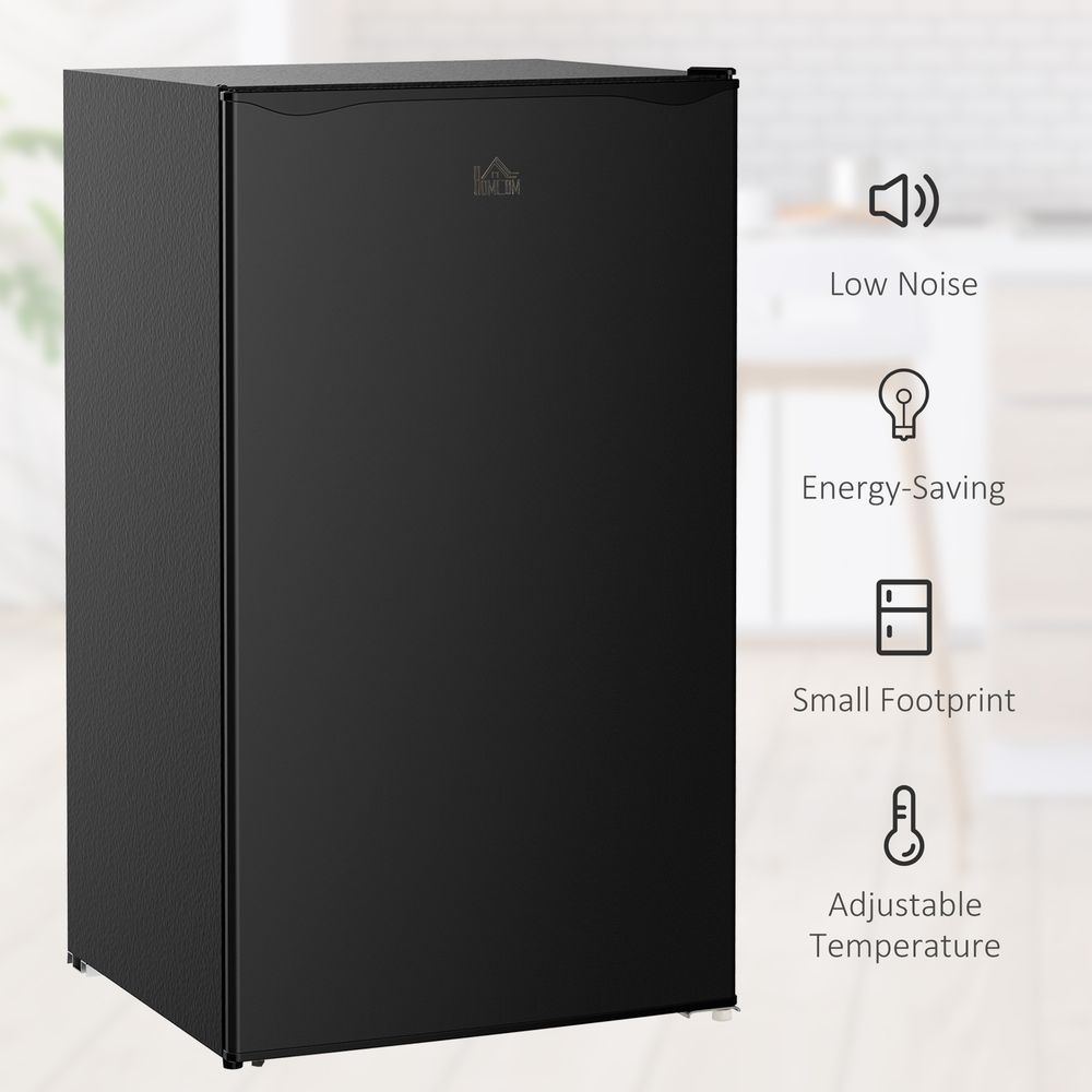 91L Freestanding Under Counter Fridge with Chiller Box Reversible Door Black HOMCOM