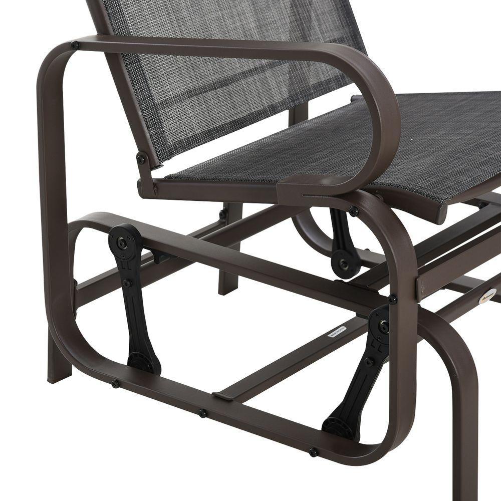 3 piece Outdoor Swing Chair with Tea Table Set, Patio Garden Rocking Furniture Outsunny