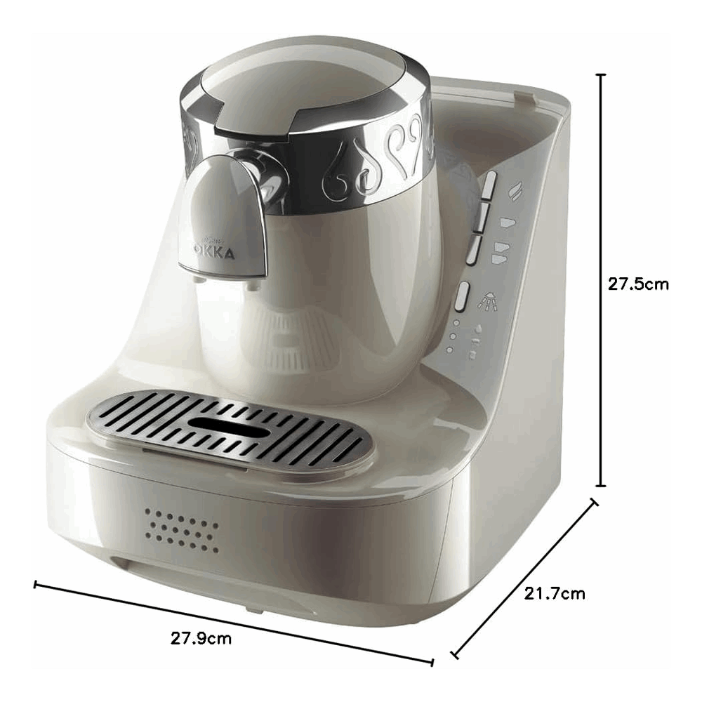 Okka Automatic Turkish Coffee Machine - White/Chrome Arzum