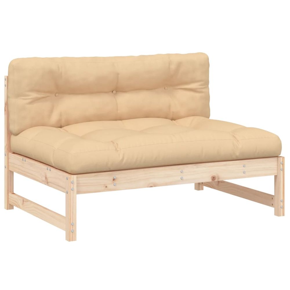 vidaXL Middle Sofa 120x80 cm Solid Wood Pine vidaXL