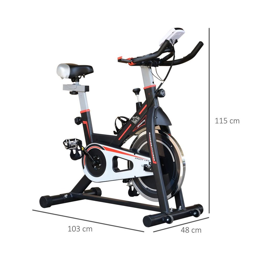 HOMCOM 8kg Flywheel Exercise Racing Bicycle Cardio Adjustable Resistance LCD HOMCOM