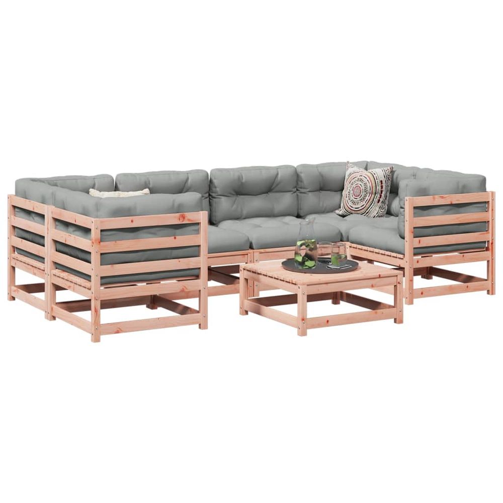 vidaXL 7 Piece Garden Sofa Set Solid Wood Pine natural douglas vidaXL