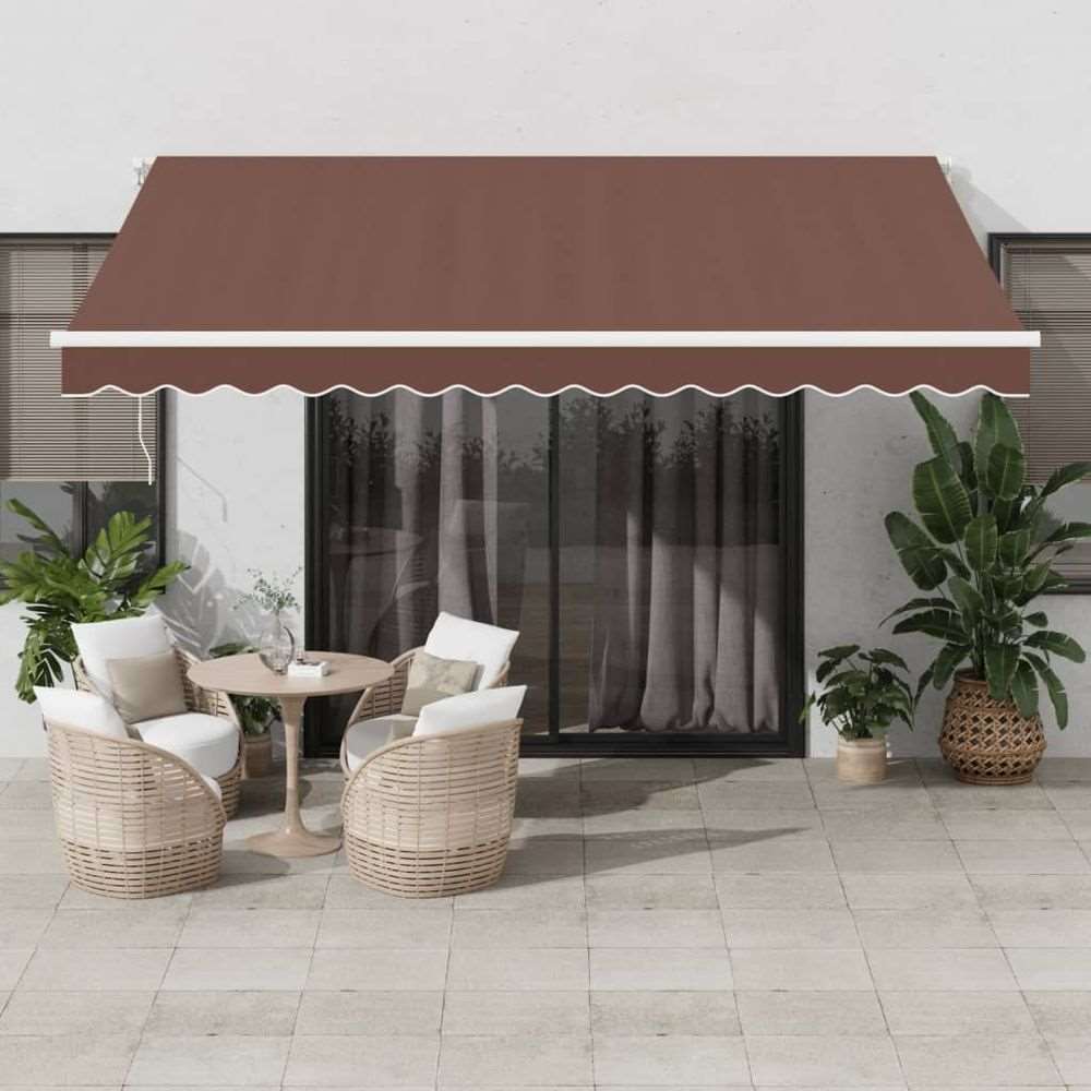 vidaXL Automatic Retractable Awning Brown 400x300 cm vidaXL