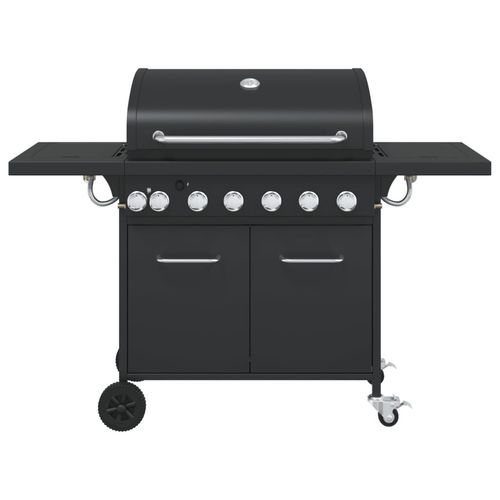 vidaXL Gas BBQ Grill with 7 Burners Black Powder-coated Steel vidaXL