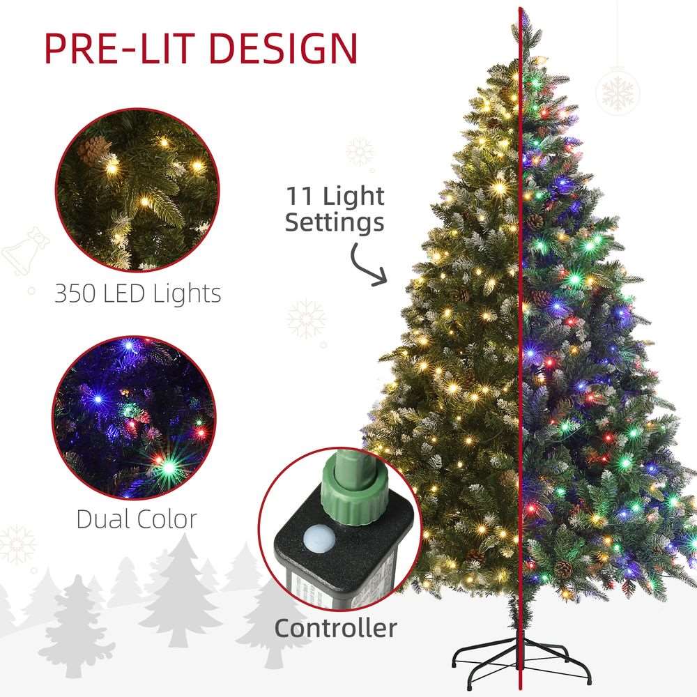 HOMCOM 6 Ft Artificial LED Christmas Tree with Metal Base, Hinged Branches HOMCOM