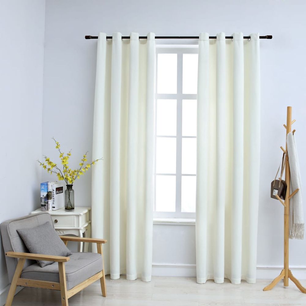 vidaXL Blackout Curtains with Rings 2 pcs Velvet Black 140x175 cm vidaXL