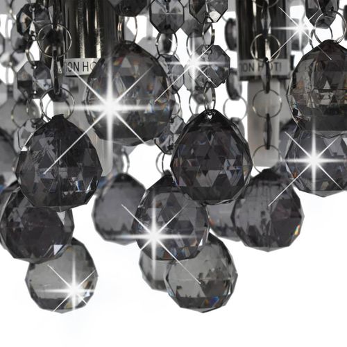 vidaXL Ceiling Lamp with Smoky Beads Black Round G9 vidaXL