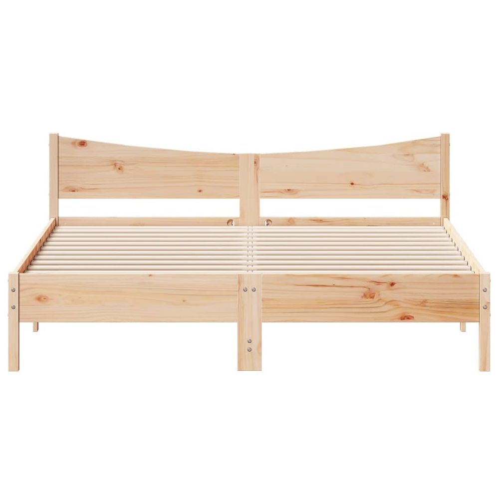 vidaXL Bed Frame with Headboard 200x200 cm Solid Wood Pine vidaXL