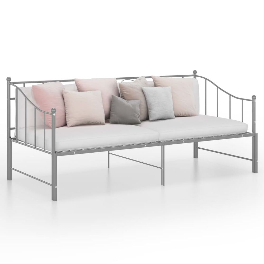 vidaXL Pull-out Sofa Bed Frame Black Metal 90x200 cm vidaXL