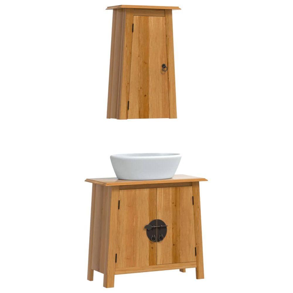 vidaXL 2 Piece Bathroom Furniture Set Solid Wood Pine vidaXL