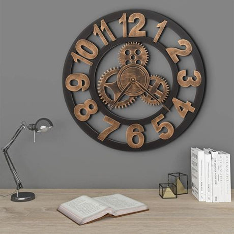 Wall Clock Metal - Shiny Crystal Details 58 cm gold and black vidaXL