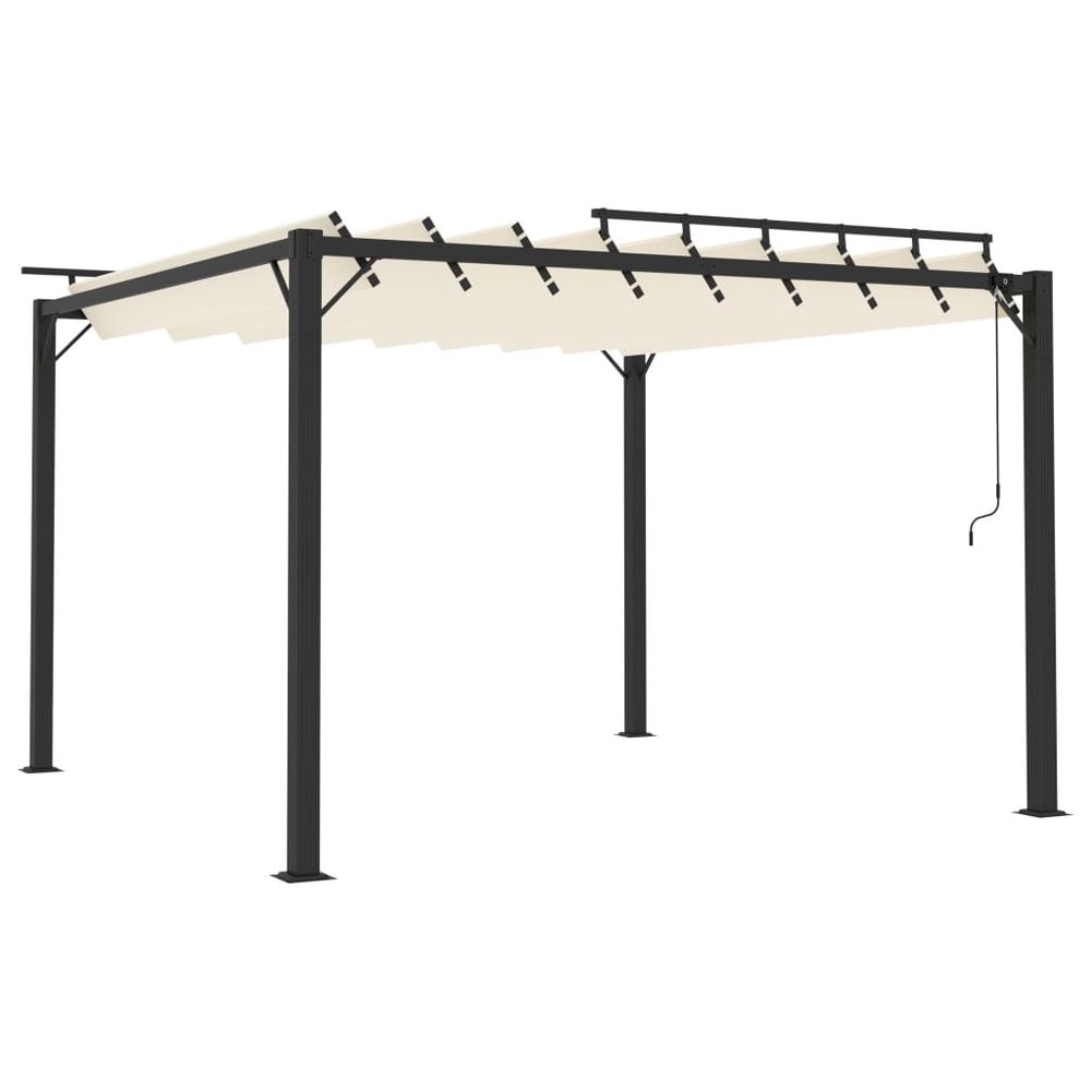 vidaXL Gazebo with Louvered Roof 3x3 m Cream Fabric and Aluminium vidaXL