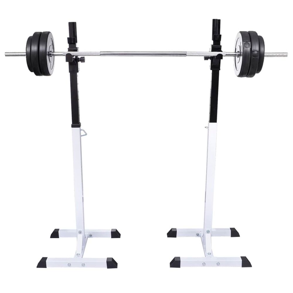 Barbell Squat Rack with Barbell and Dumbbell Set 30.5 kg vidaXL