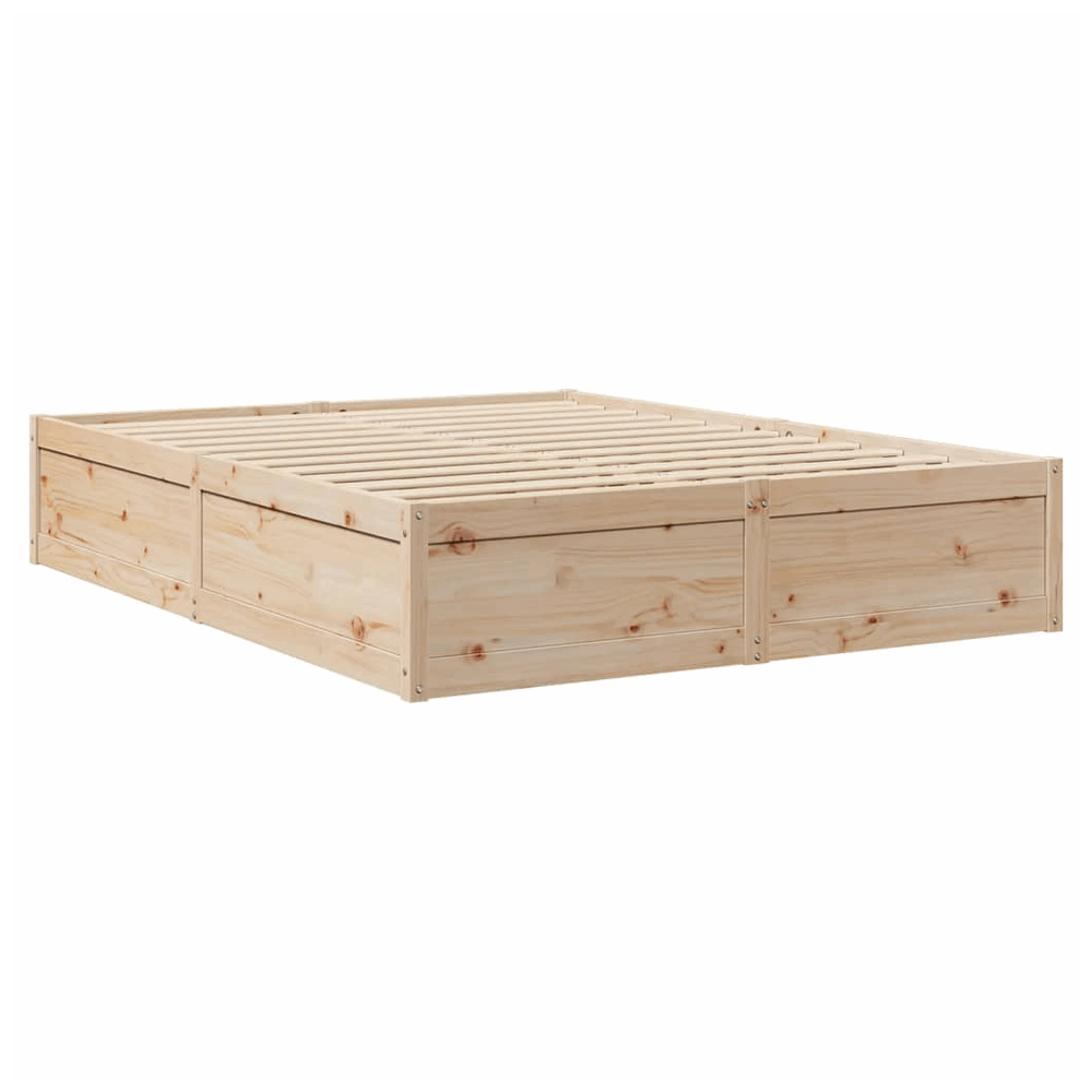 vidaXL Bed with Mattress 140x200 cm Solid Wood Pine vidaXL