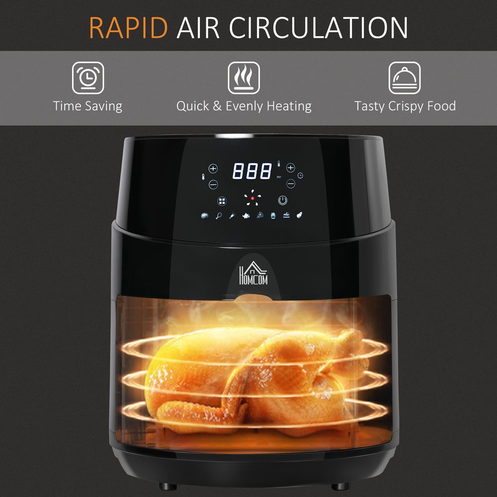 Air Fryer 1500W 4.5L with Digital Display Timer for Low Fat Cooking HOMCOM