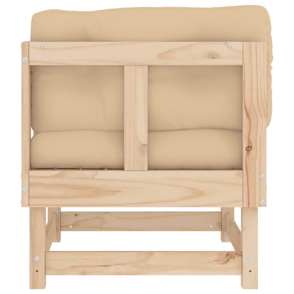 vidaXL Corner Sofa with Cushions Solid Wood Pine vidaXL