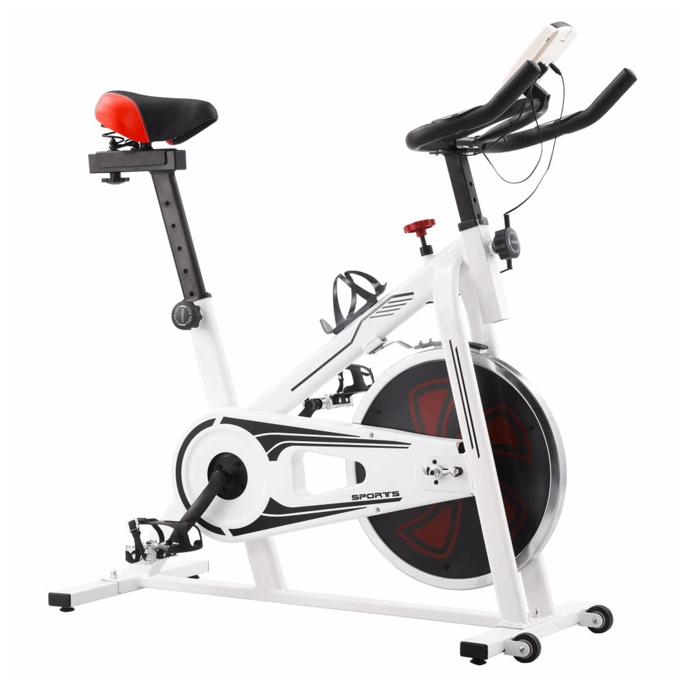 vidaXL Exercise Training Bike with Pulse Sensors White and Red vidaXL