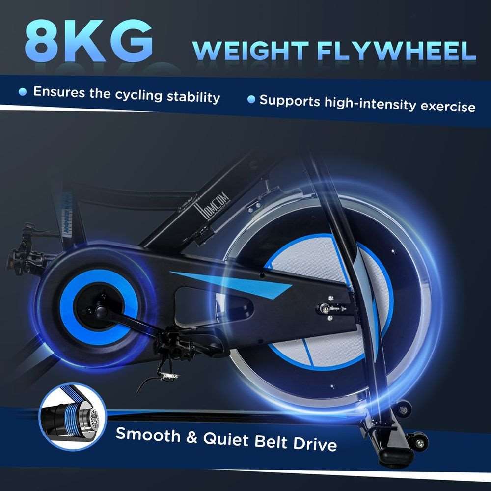 8kg Flywheel Stationary Exercise Bike Indoor Cycling Cardio Workout Bike HOMCOM