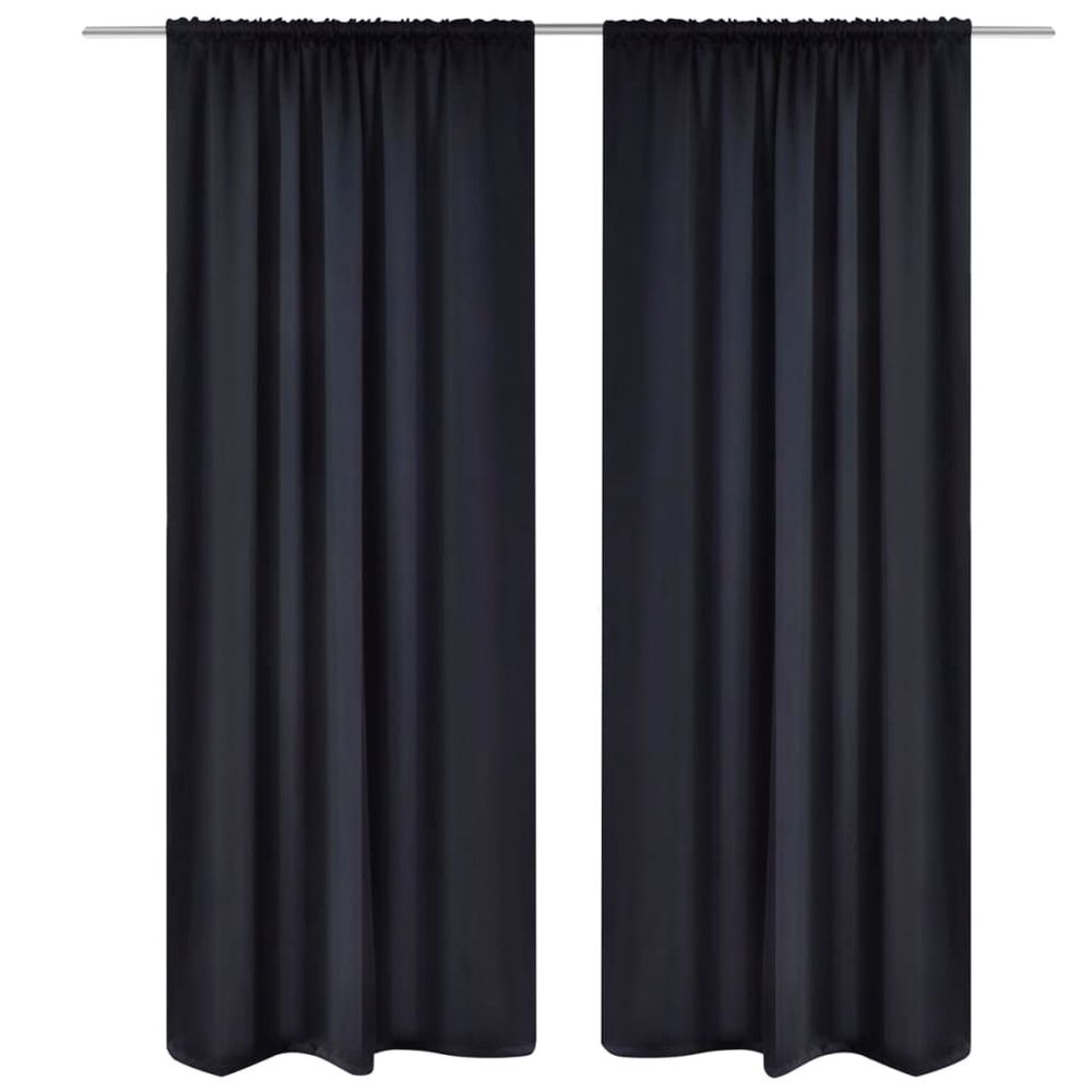 2 pcs Black Slot-Headed Blackout Curtains 135 x 245 cm vidaXL